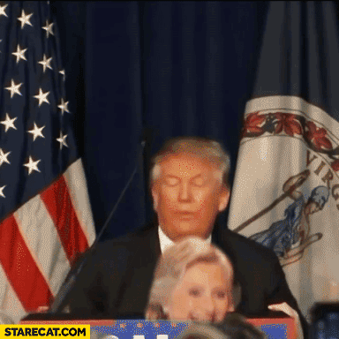 Donald Trump raises Hillary Clinton trolling gif animation