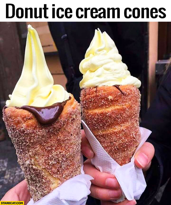 Donut ice cream cones