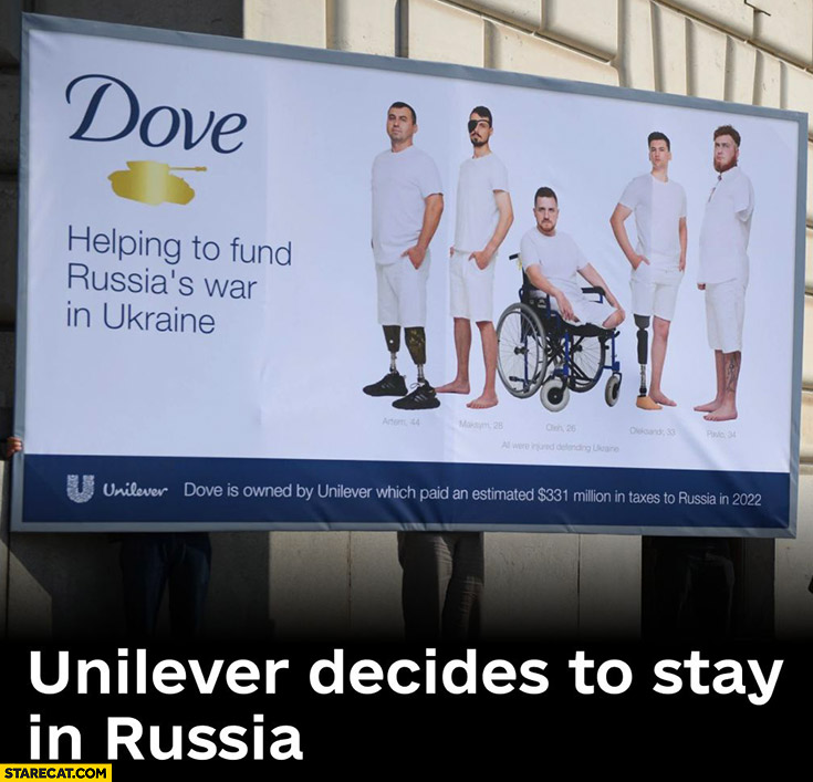 Dove helping to fund Russia’s war in Ukraine Unilever decides to stay in Russia