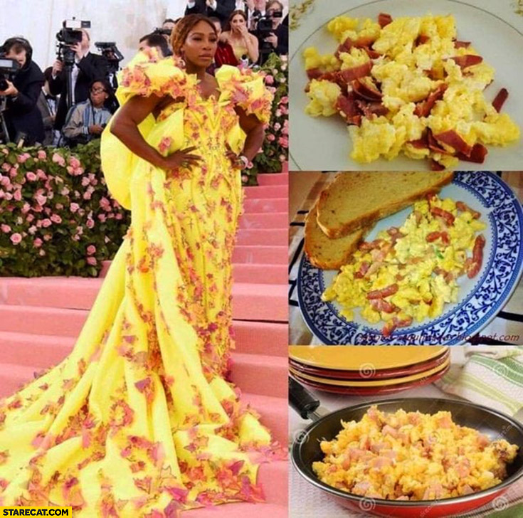 Dress looking like scrambled eggs