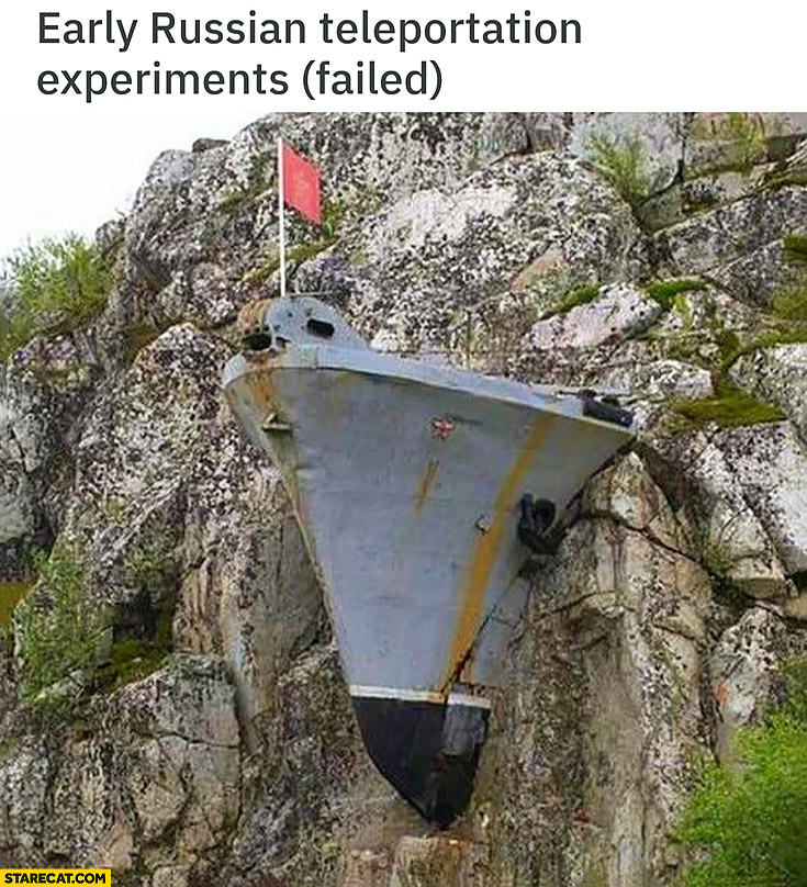 Early Russian teleportation experiments failed ship out of rocks