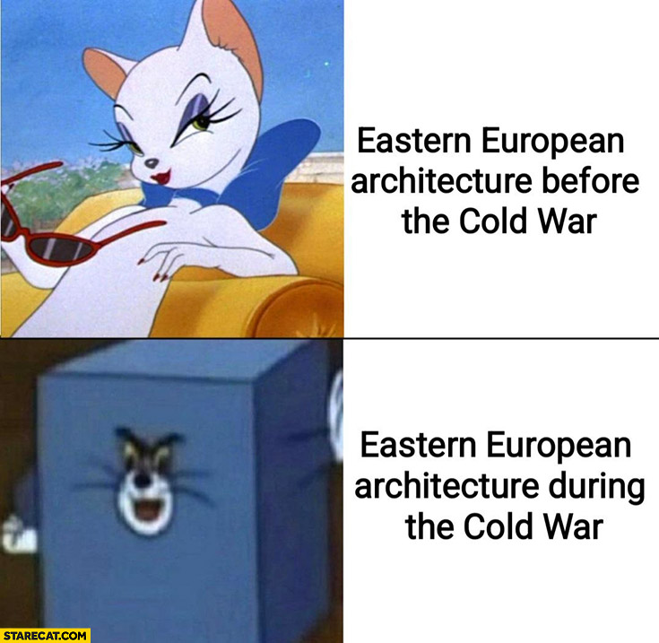 Eastern European architecture before the cold war vs during the cold war