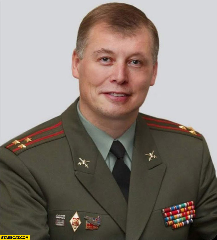 Elon Musk russian general photoshopped