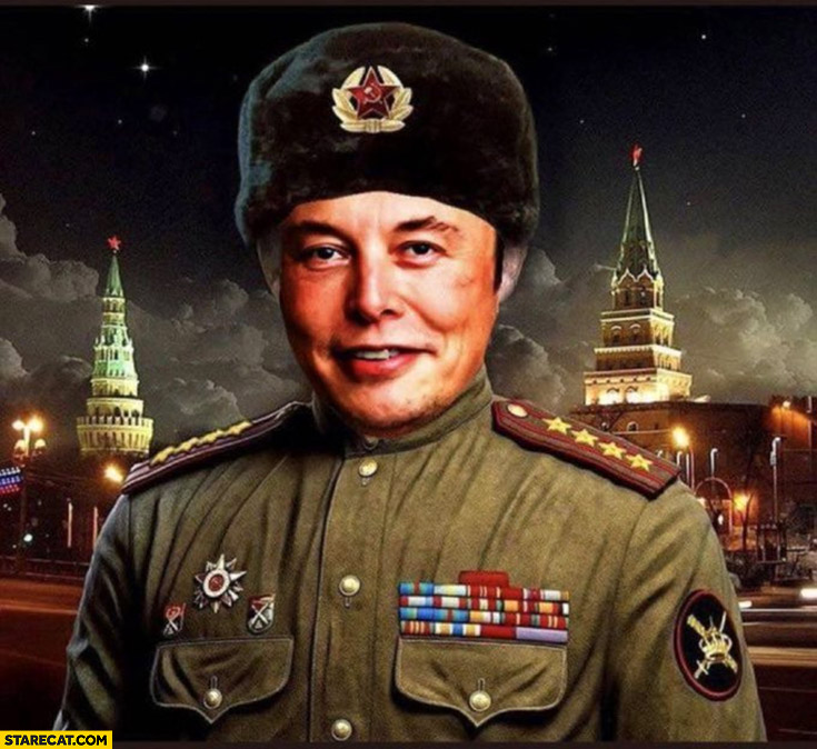 Elon Musk Russian soldat photoshopped