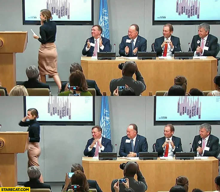 Emma Watson giving speech united nations men looking at her ass