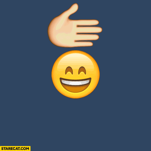 Emoticon hand changing mood animation