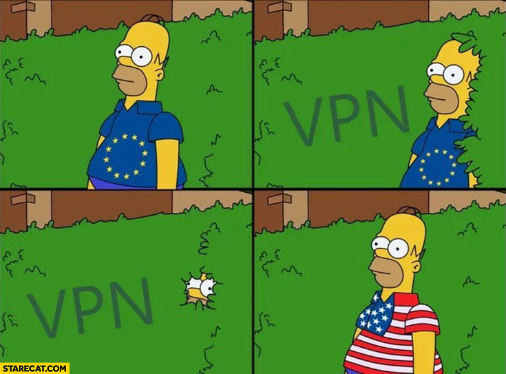 EU European Union citizen hiding in bushes VPN now becomes US citizen The Simpsons