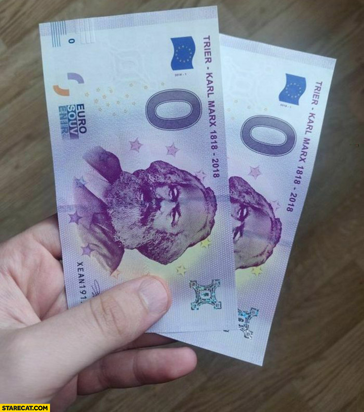 Euro bank note kalr marx 0 EUR value