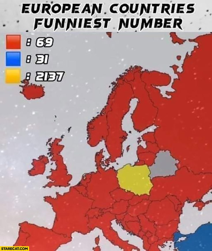 European countries funniest number map infographic