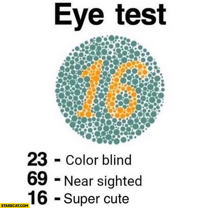 Eye test number 16 super cute color blind