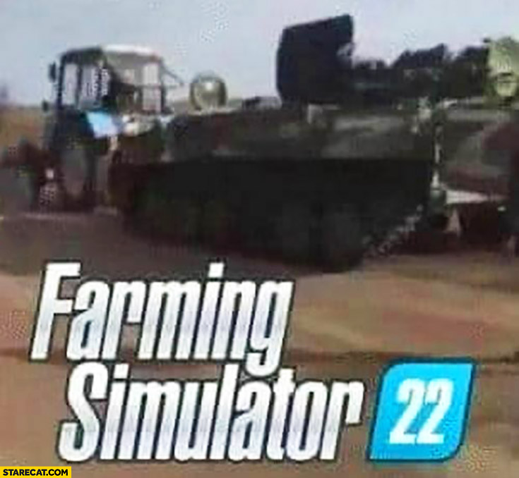 Farming simulator 22 russian tank towed by ukrainian tractor farmer