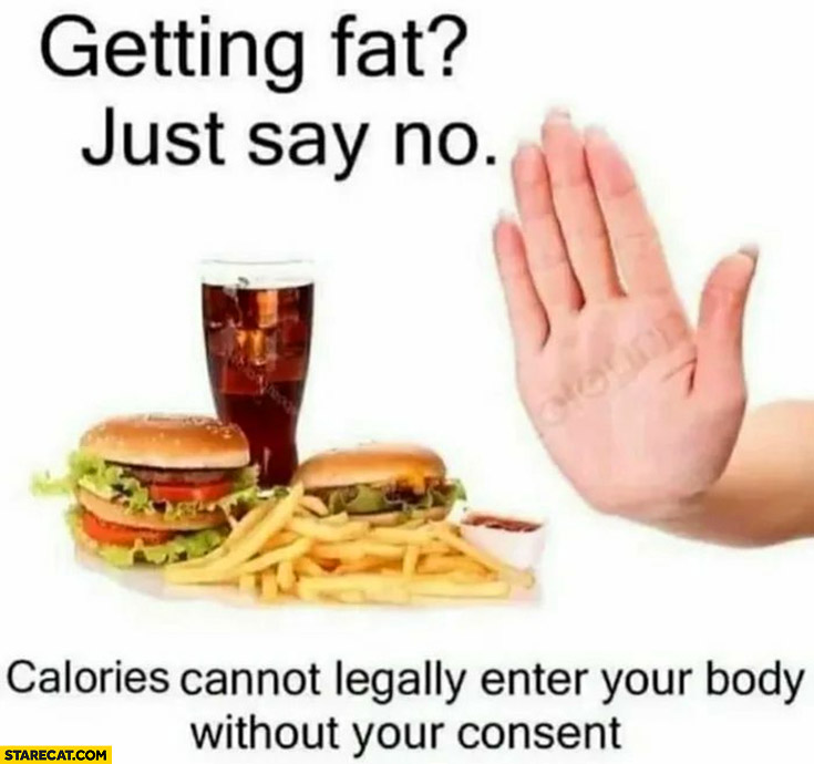 Fastfood getting fat just say no calories cannot legally enter your body without your consent