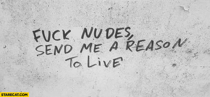 Fck nudes, send me a reason to live