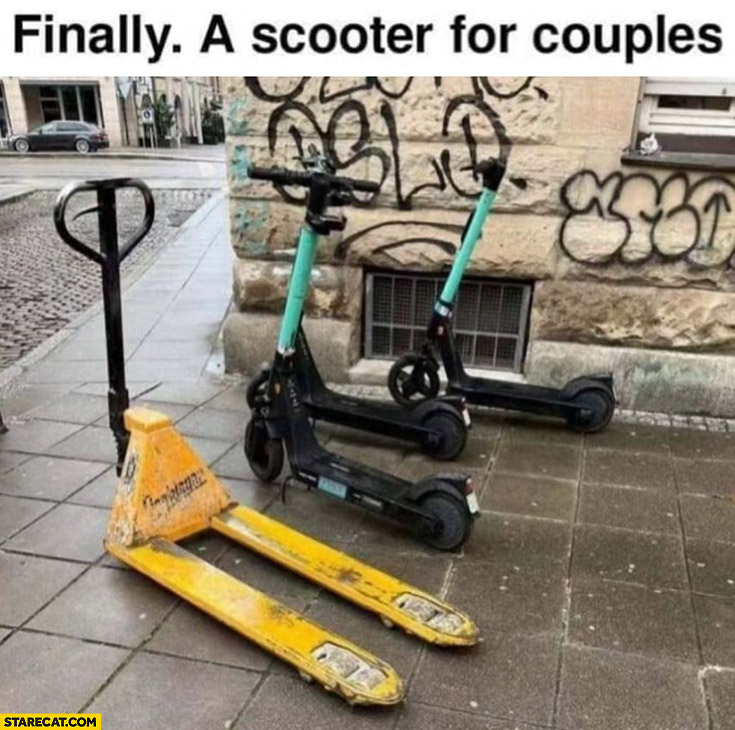 Finally a scooter for couples hand pallet truck