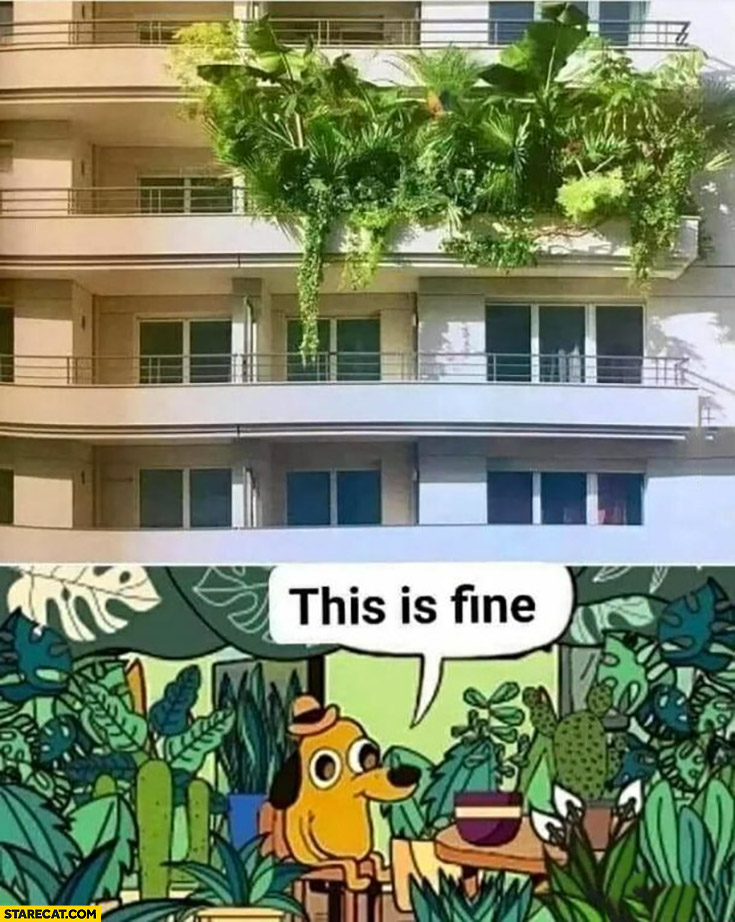 Flat apartment of plants this is fine
