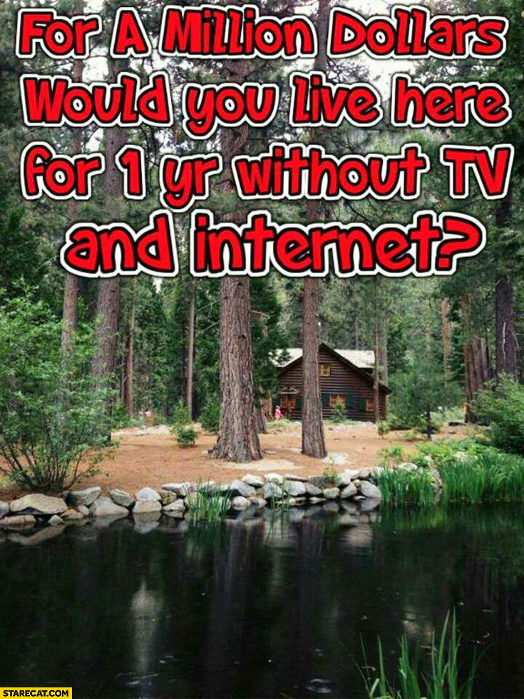 For a million dollars would you live here for 1 year without TV and internet? Wilderness house