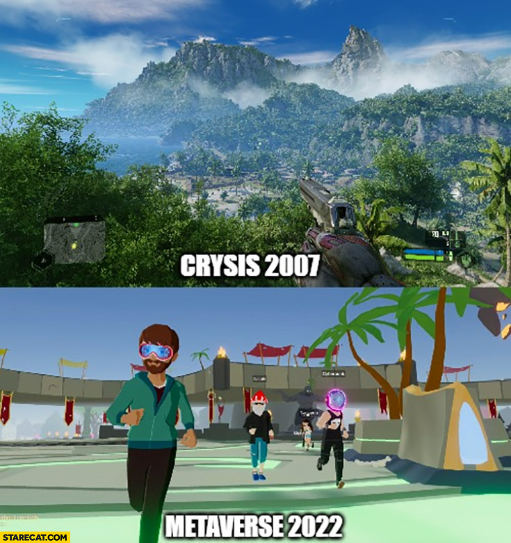 Game crysis in 2007 vs metaverse in 2022 graphics comparison