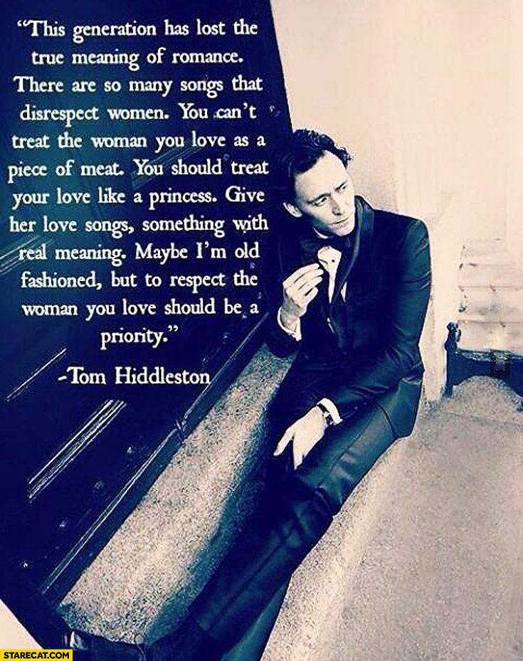 Generation lost the true meaning of romance Tom Hiddleston