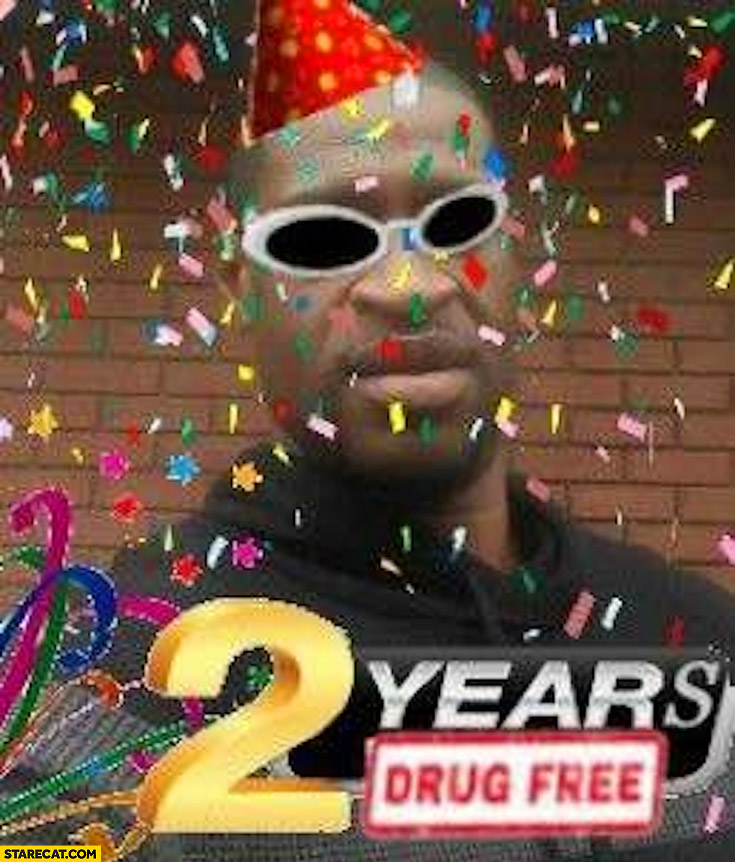 George Floyd celebrating 2 years drug free