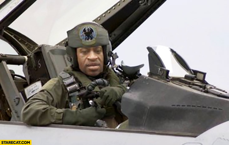 George Floyd jet fighter pilot photoshopped