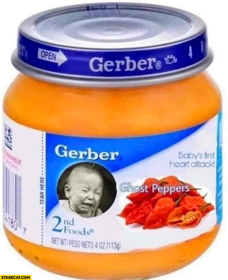 Gerber ghost peppers babys first heart attack