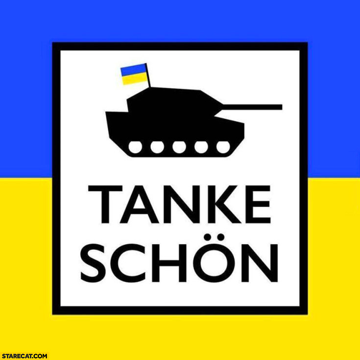 German tanks tanke schon Ukrainian flag