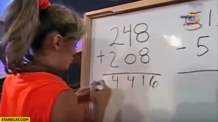Girl counting adding fail whiteboard blackboard meme