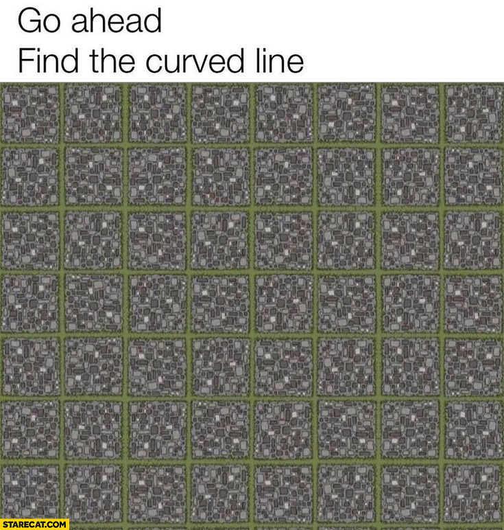 Go ahead find the curved line optical illusion