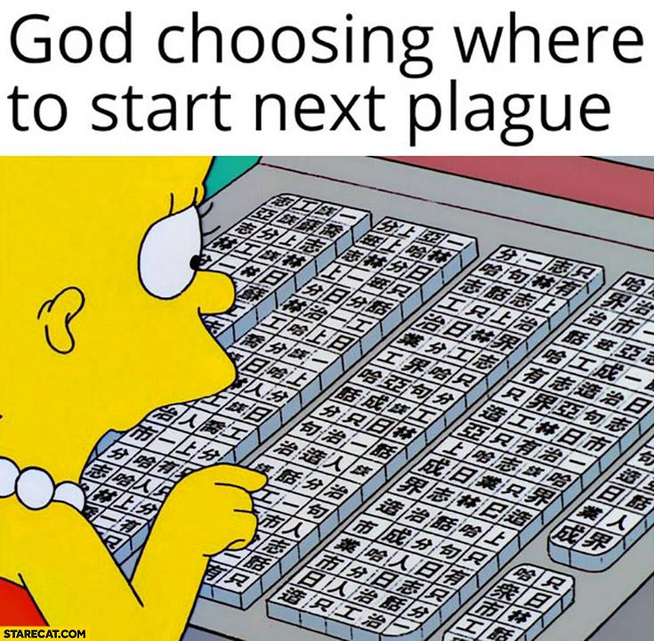 God choosing where to start next plague China The Simpsons