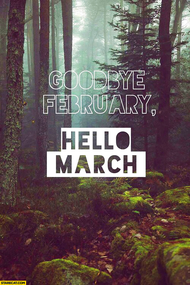 Goodbye February hello March