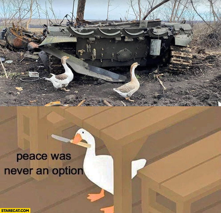 Goose duck in Ukraine destroyed tank peace was never an option
