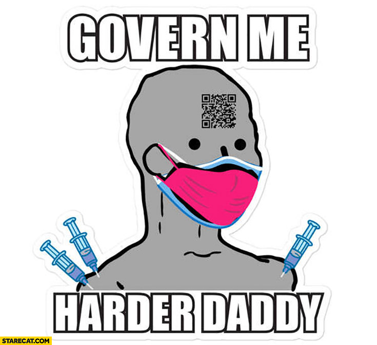 Govern me harder daddy vaccinated chipped face mask QR code