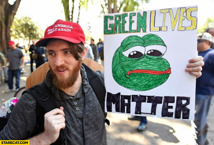 Green lives matter frog Pepe