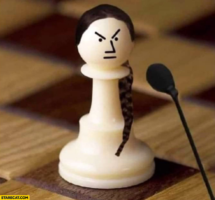 Greta Thunberg chess figure photoshopped