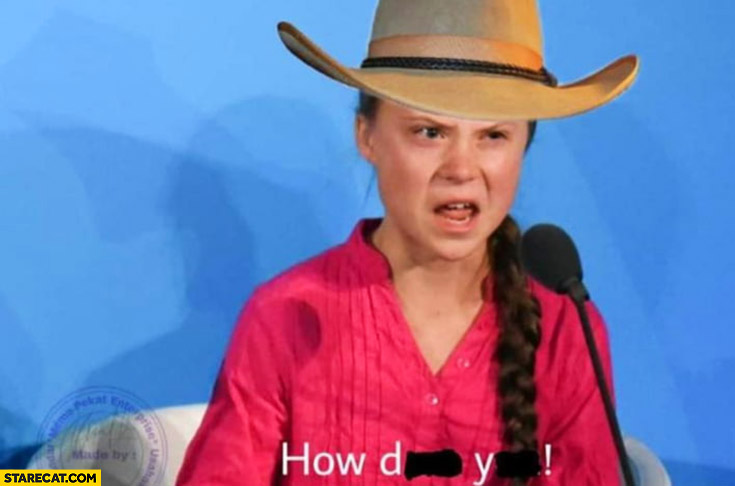 Greta Thunberg howdy instead of how dare you