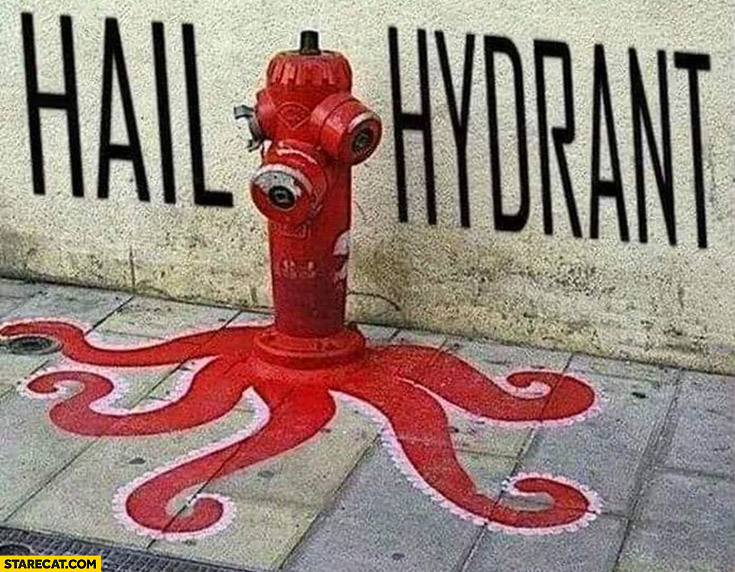 Hail hydrant octopus painting on pavement