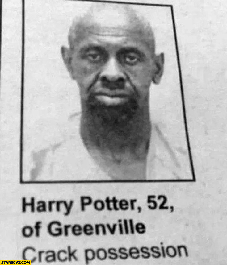 Harry Potter of Greenville crack posession man’s name mugshot