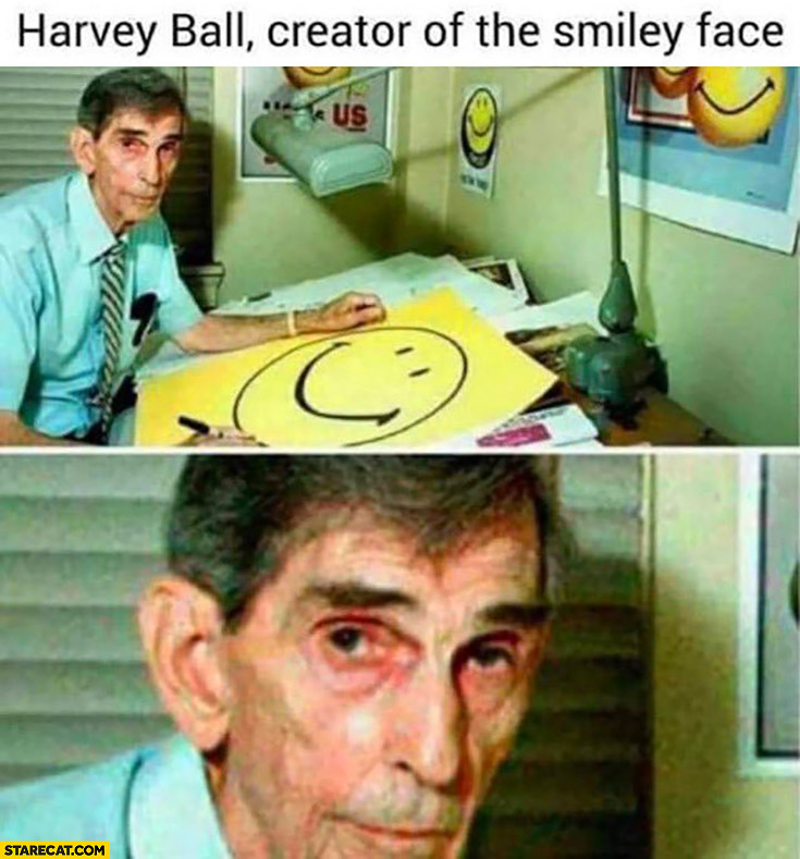 Harvey Ball creator of the smiley face sad man