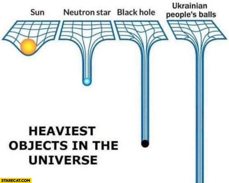 Heaviest obejcts in the universe: sun, neutron star, black hole, Ukrainian people’s balls