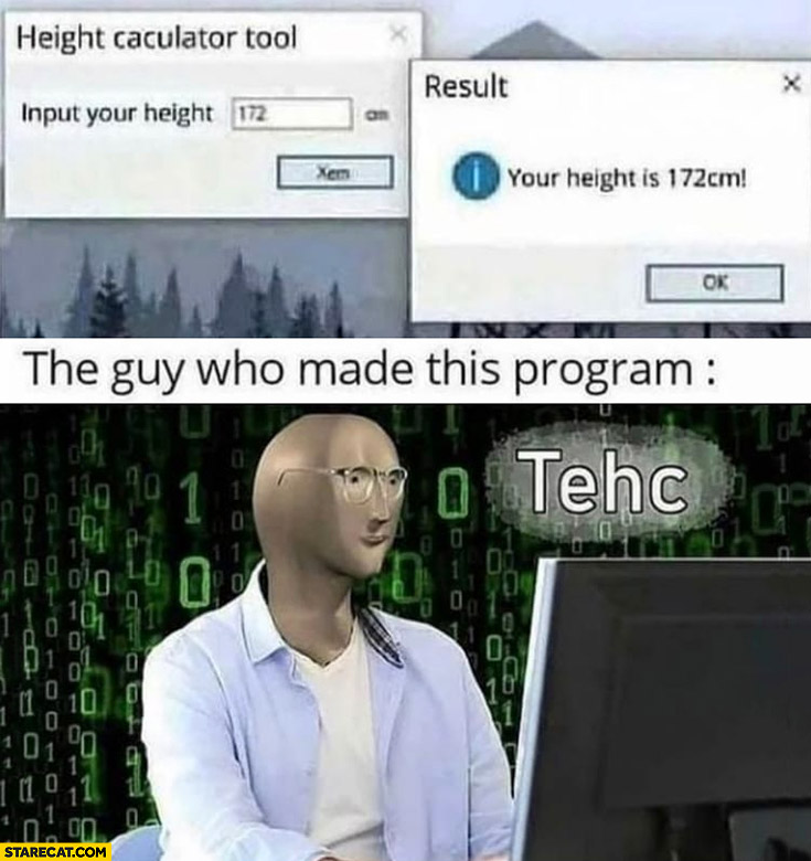 Height calculator the guy who made the program tech