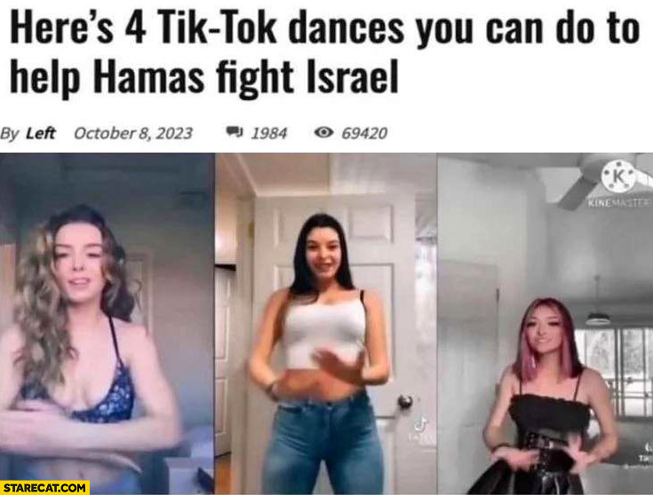 Here’s 4 tiktok dances you can do to help hamas fight Israel