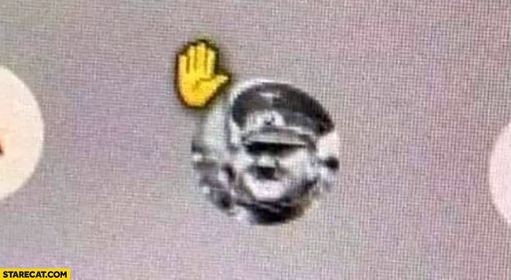 Hitler avatar with hand high five emoji