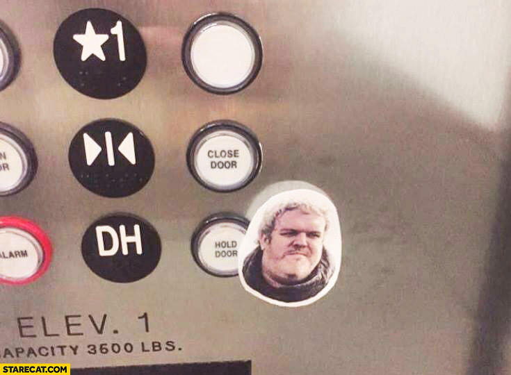 Hold the door elevator button Hodor Game of Thrones
