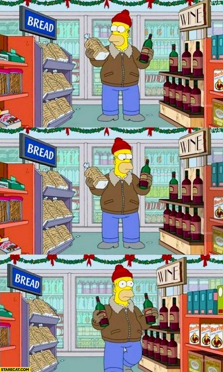 Homer Simpson bread wine