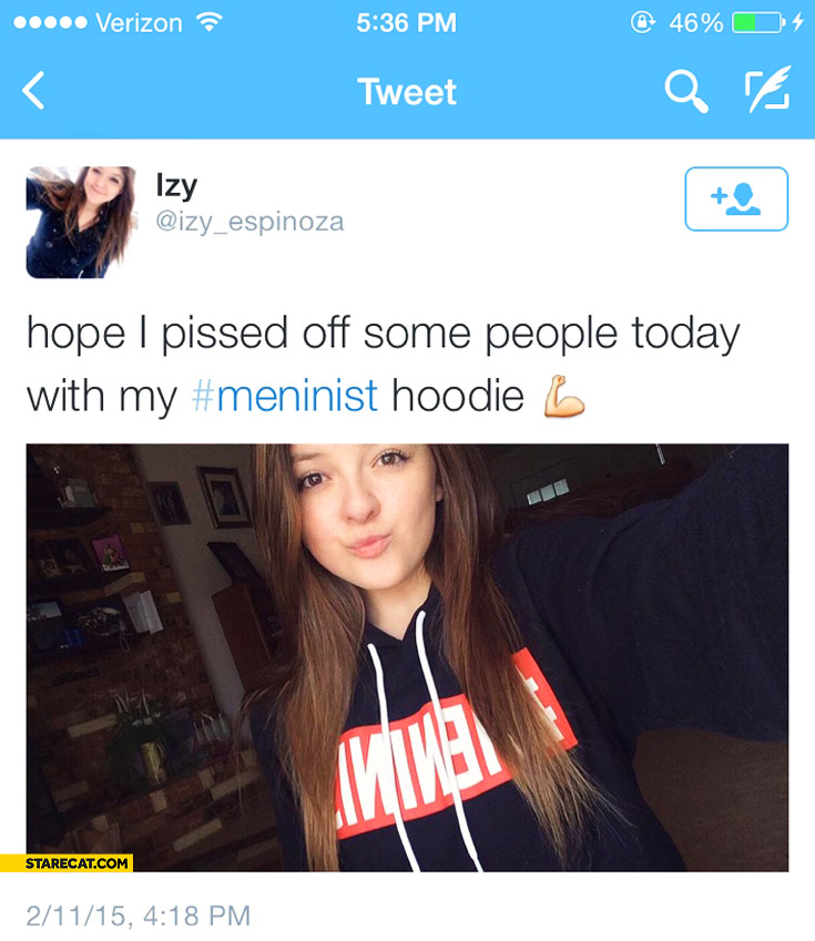 Hope I pissed off some people today with my meninist hoodie