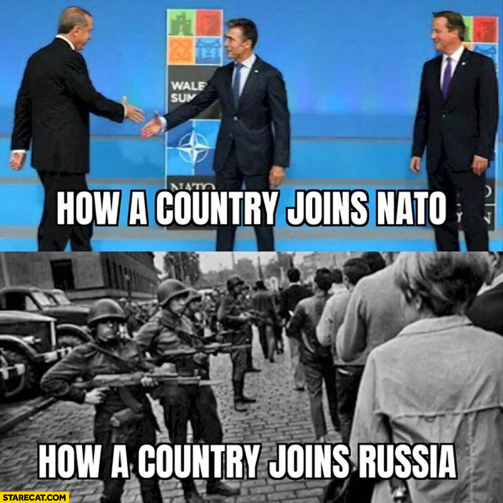 How a country joins NATO vs how a country joins russia