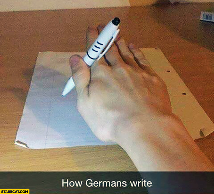 How Germans write nazi salute hand meme