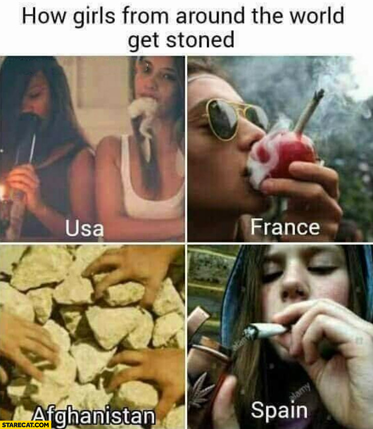 How girls from around the world get stoned: USA, France, Spain, Afghanistan literally