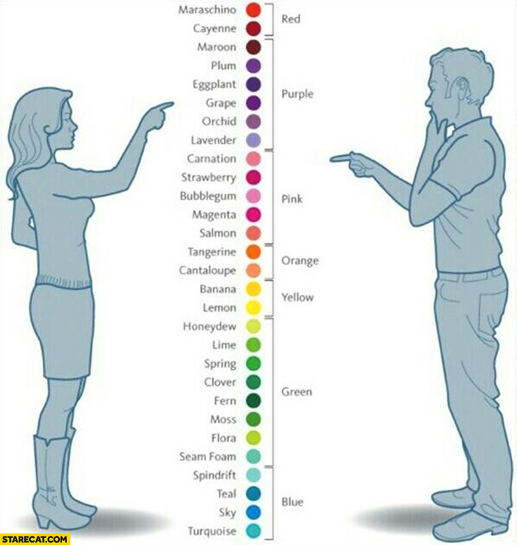 How men and women see colours