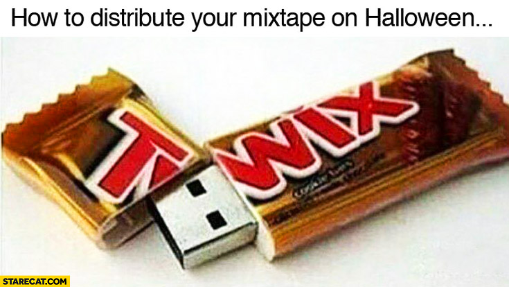 How to distribute your mixtape on Halloween: Twix bar pendrive